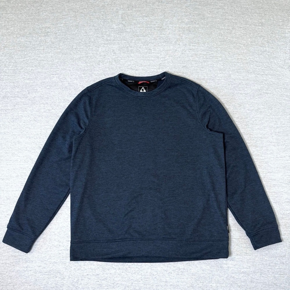 Gerry Men's Pullover Sweatshirt XL Blue Long Sleeve Performance Crewneck Outdoor
